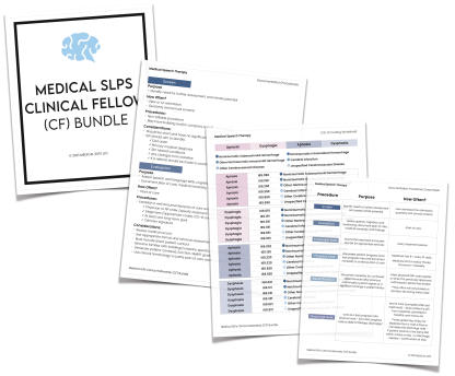 medical slp cf clinical fellow resource
